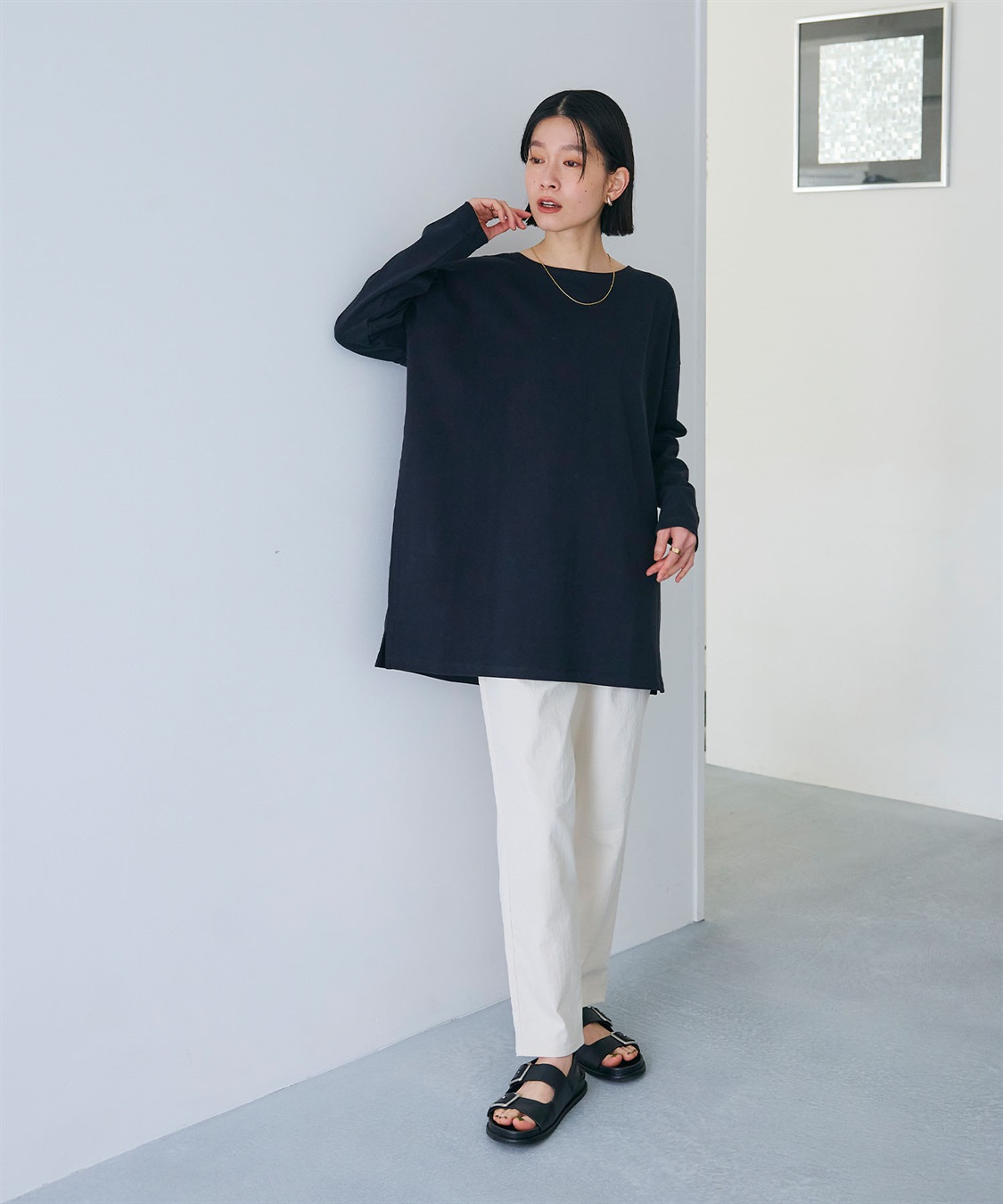 CROSS FUNCTION 《よれにくい》オーバーサイズコットンロングスリーブTシャツ_sub_20