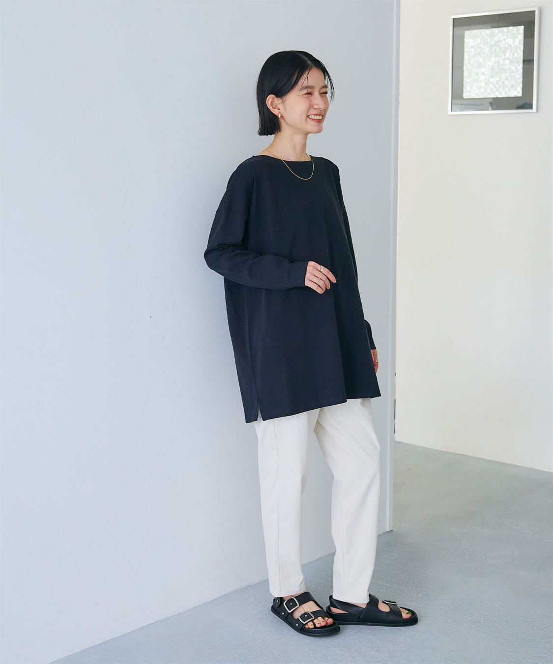 CROSS FUNCTION 《よれにくい》オーバーサイズコットンロングスリーブTシャツ_sub_21