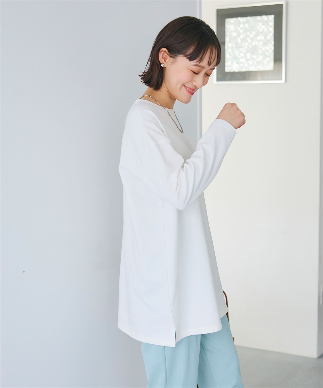 CROSS FUNCTION 《よれにくい》オーバーサイズコットンロングスリーブTシャツ_sub_24