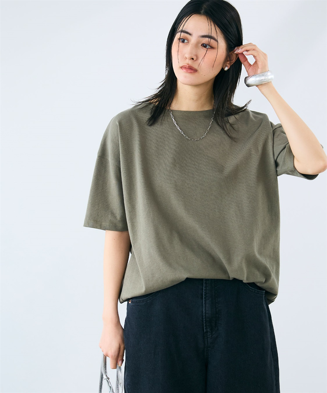 CROSS FUNCTION 《よれにくい》エブ楽 オーバーサイズハーフスリーブコットンTシャツ_sub_20