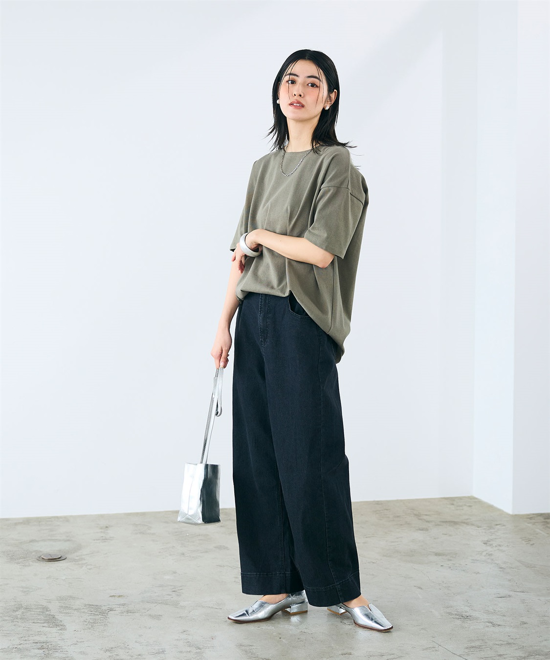 CROSS FUNCTION 《よれにくい》エブ楽 オーバーサイズハーフスリーブコットンTシャツ_sub_23