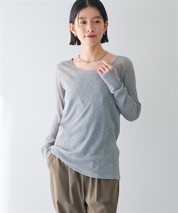 CROSS FUNCTION 《接触冷感》エブ楽 シアーリブロングTシャツ_subthumb_4