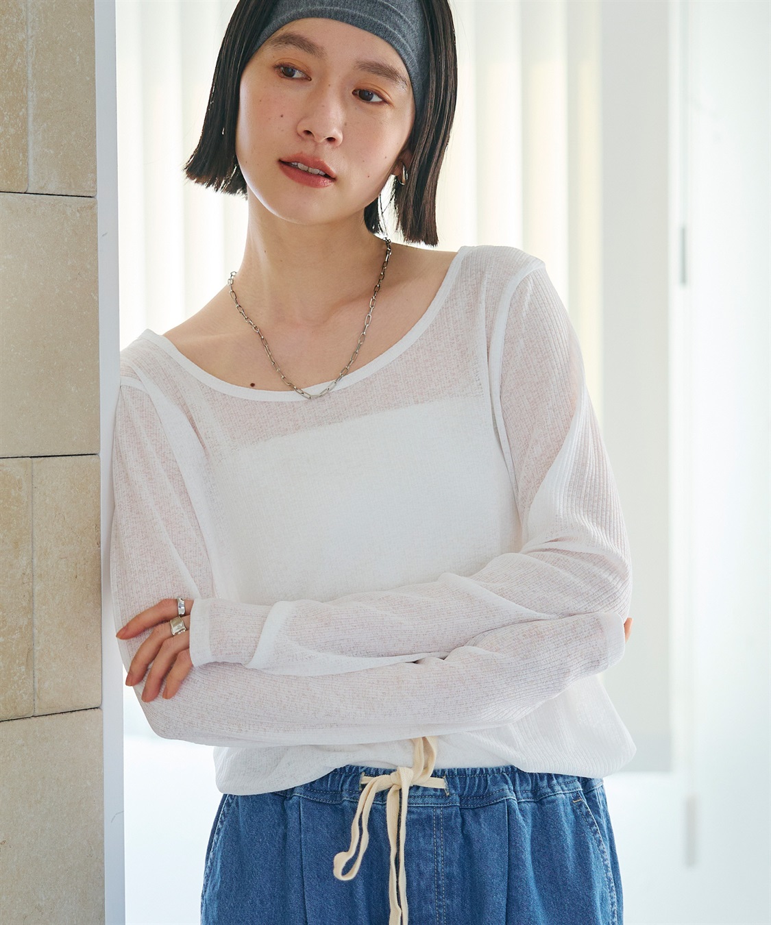 CROSS FUNCTION 《接触冷感》エブ楽 シアーリブロングTシャツ_sub_9