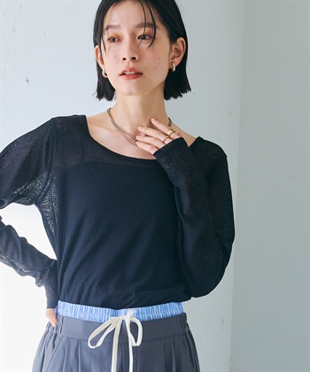 CROSS FUNCTION 《接触冷感》エブ楽 シアーリブロングTシャツ_subthumb_15