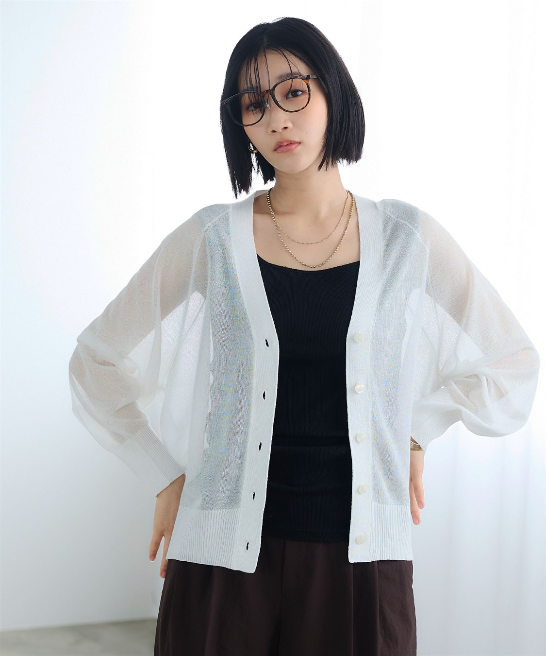CROSS FUNCTION 《洗える》サマ美え ドライシアーニットカーディガン_sub_7