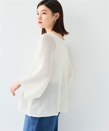 CROSS FUNCTION 《洗える》エブ楽 ルーズクロップドクラフトニットプルオーバー_subthumb_20
