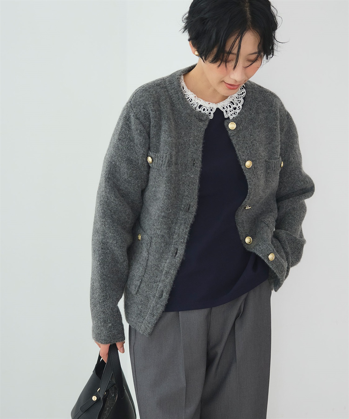 CROSS FUNCTION 《抗菌防臭》サマ美え 金釦ニットジャケット_sub_13