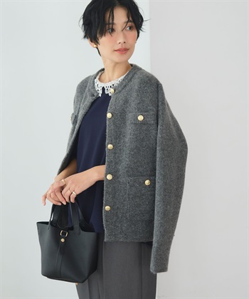 CROSS FUNCTION 《抗菌防臭》サマ美え 金釦ニットジャケット_subthumb_16
