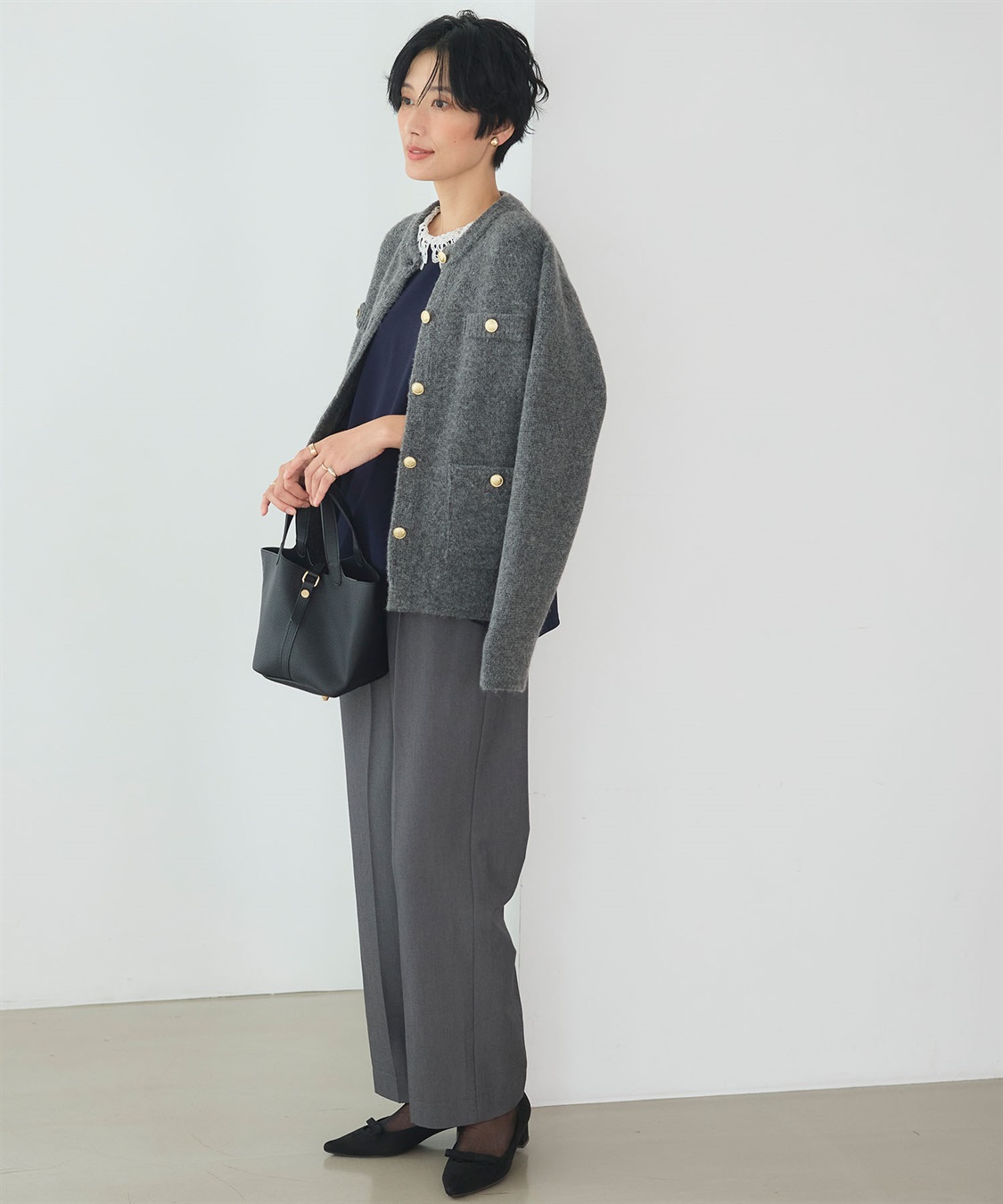 CROSS FUNCTION 《抗菌防臭》サマ美え 金釦ニットジャケット_sub_21