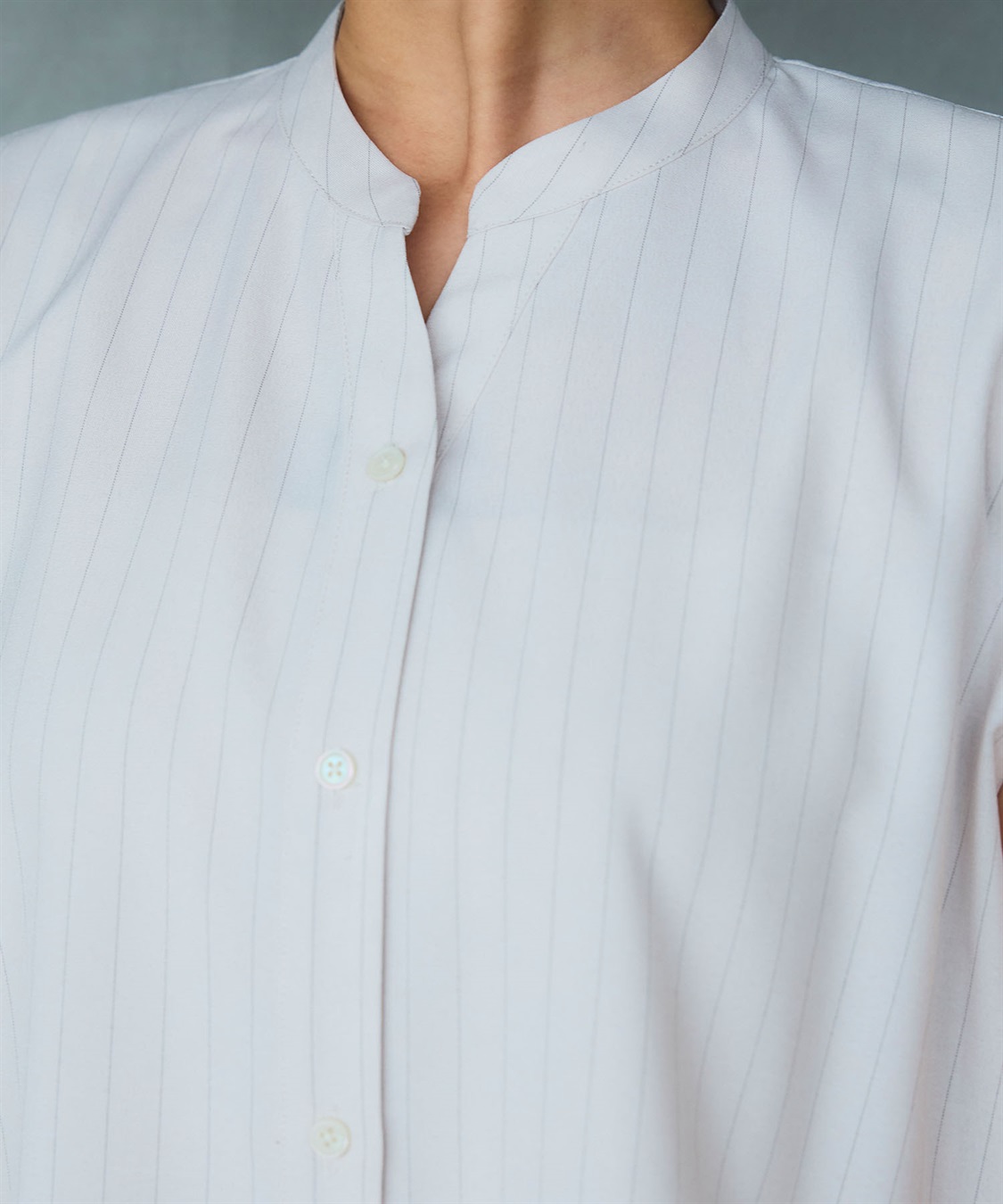 CROSS FUNCTION 《防シワ》リネンライクストライプペプラムブラウス_sub_23