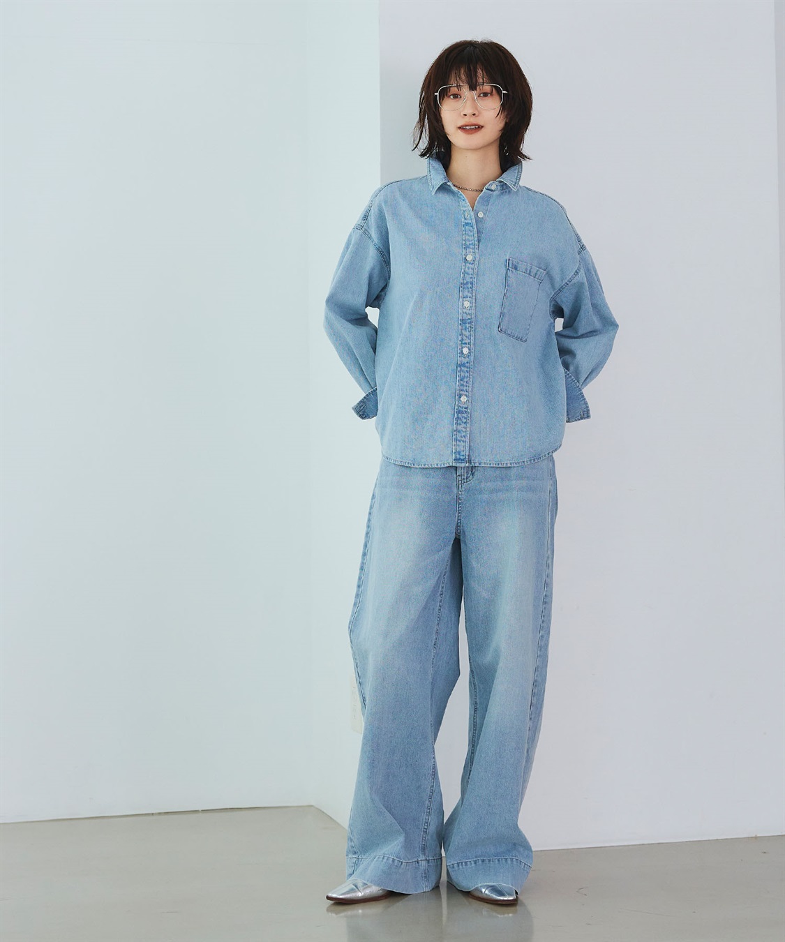 CROSS FUNCTION 《撥水》FRESH DENIM デニムワイドバギーパンツ_sub_6