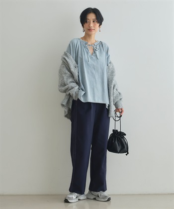 CROSS FUNCTION 《撥水》FRESH DENIM デニムカフタンボリュームスリーブブラウス_subthumb_4