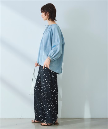 CROSS FUNCTION 《撥水》FRESH DENIM デニムカフタンボリュームスリーブブラウス_subthumb_11