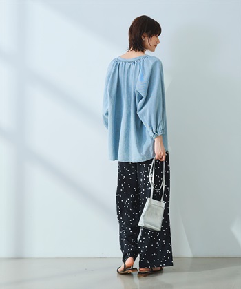 CROSS FUNCTION 《撥水》FRESH DENIM デニムカフタンボリュームスリーブブラウス_subthumb_12