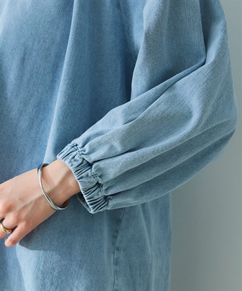 CROSS FUNCTION 《撥水》FRESH DENIM デニムカフタンボリュームスリーブブラウス_subthumb_28