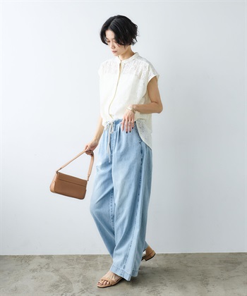 CROSS FUNCTION 《撥水》FRESH DENIM ドロストデニムワイドパンツ_subthumb_4