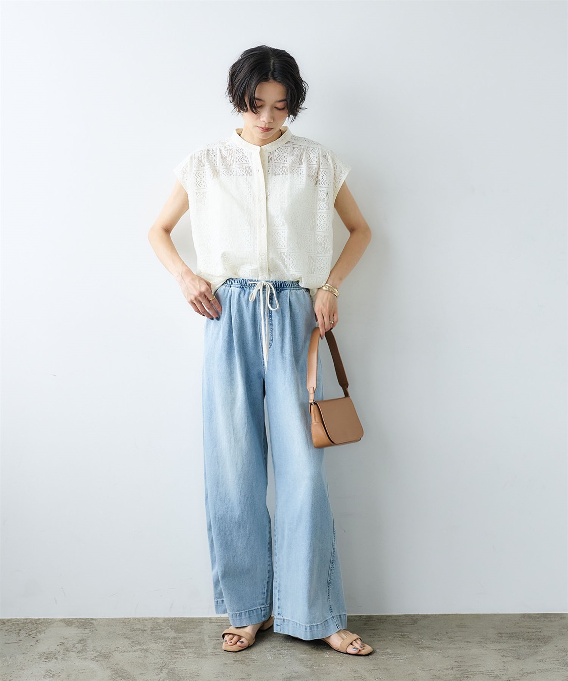 CROSS FUNCTION 《撥水》FRESH DENIM ドロストデニムワイドパンツ_sub_6