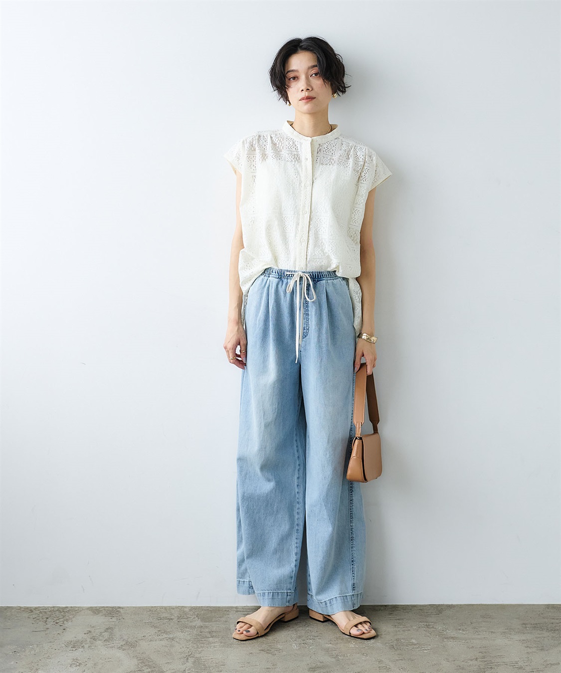 CROSS FUNCTION 《撥水》FRESH DENIM ドロストデニムワイドパンツ_sub_7