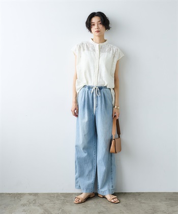 CROSS FUNCTION 《撥水》FRESH DENIM ドロストデニムワイドパンツ_subthumb_7