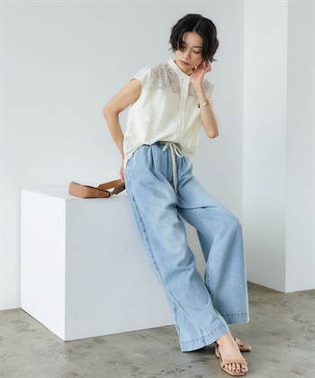 CROSS FUNCTION 《撥水》FRESH DENIM ドロストデニムワイドパンツ_subthumb_8