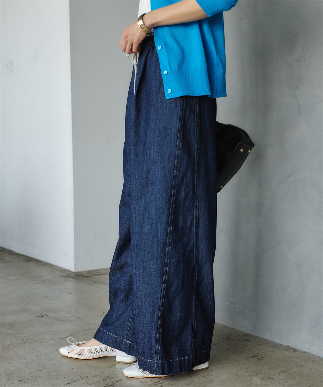 CROSS FUNCTION 《撥水》FRESH DENIM ドロストデニムワイドパンツ_sub_15