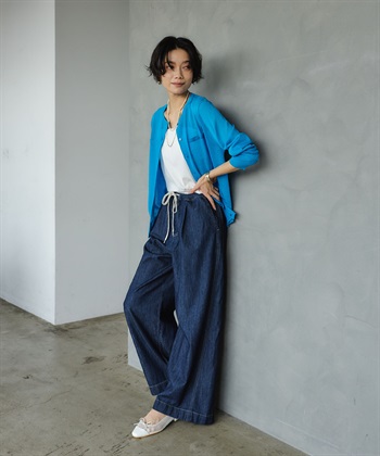 CROSS FUNCTION 《撥水》FRESH DENIM ドロストデニムワイドパンツ_subthumb_19