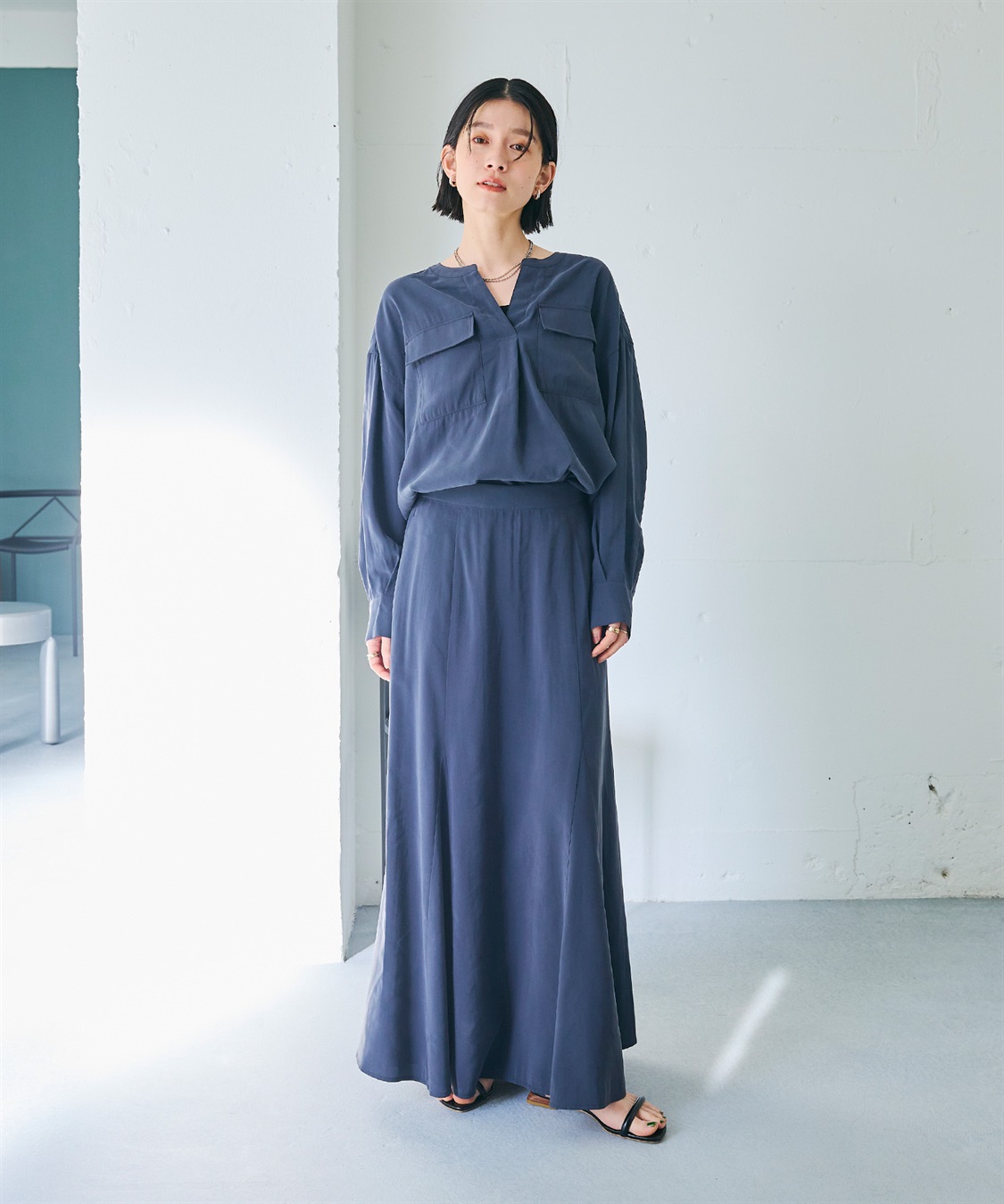 CROSS FUNCTION 《接触冷感》サマ美え とろみフレアマーメードスカート_sub_17