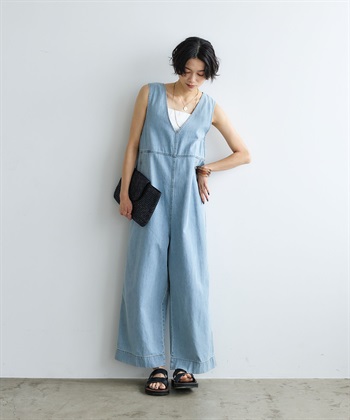CROSS FUNCTION 《撥水》FRESH DENIM デニムルーズオールインワン_subthumb_2