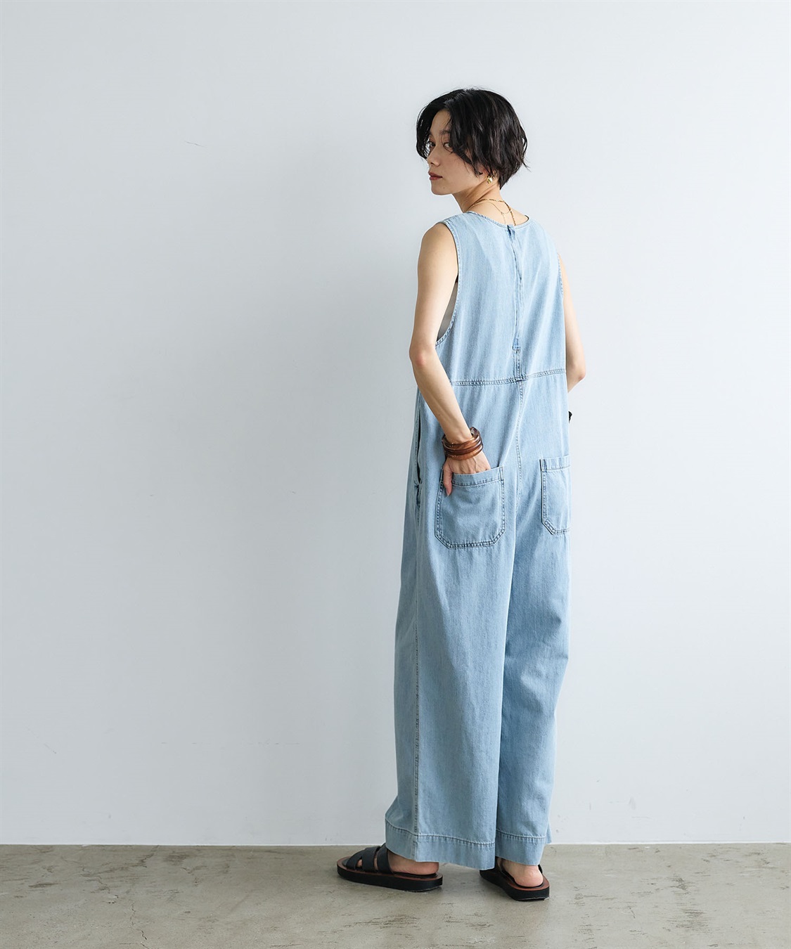 CROSS FUNCTION 《撥水》FRESH DENIM デニムルーズオールインワン_sub_5