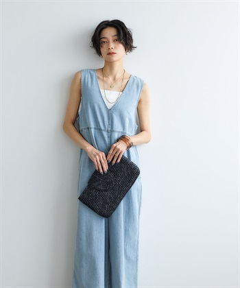 CROSS FUNCTION 《撥水》FRESH DENIM デニムルーズオールインワン_subthumb_7