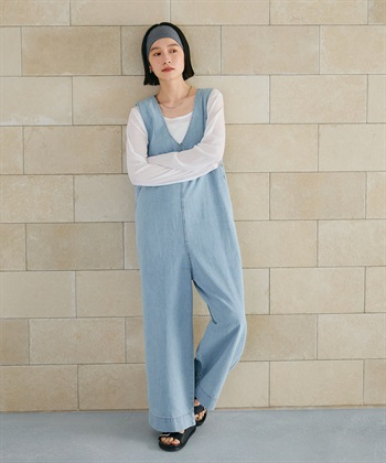 CROSS FUNCTION 《撥水》FRESH DENIM デニムルーズオールインワン_subthumb_8