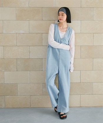 CROSS FUNCTION 《撥水》FRESH DENIM デニムルーズオールインワン_subthumb_10