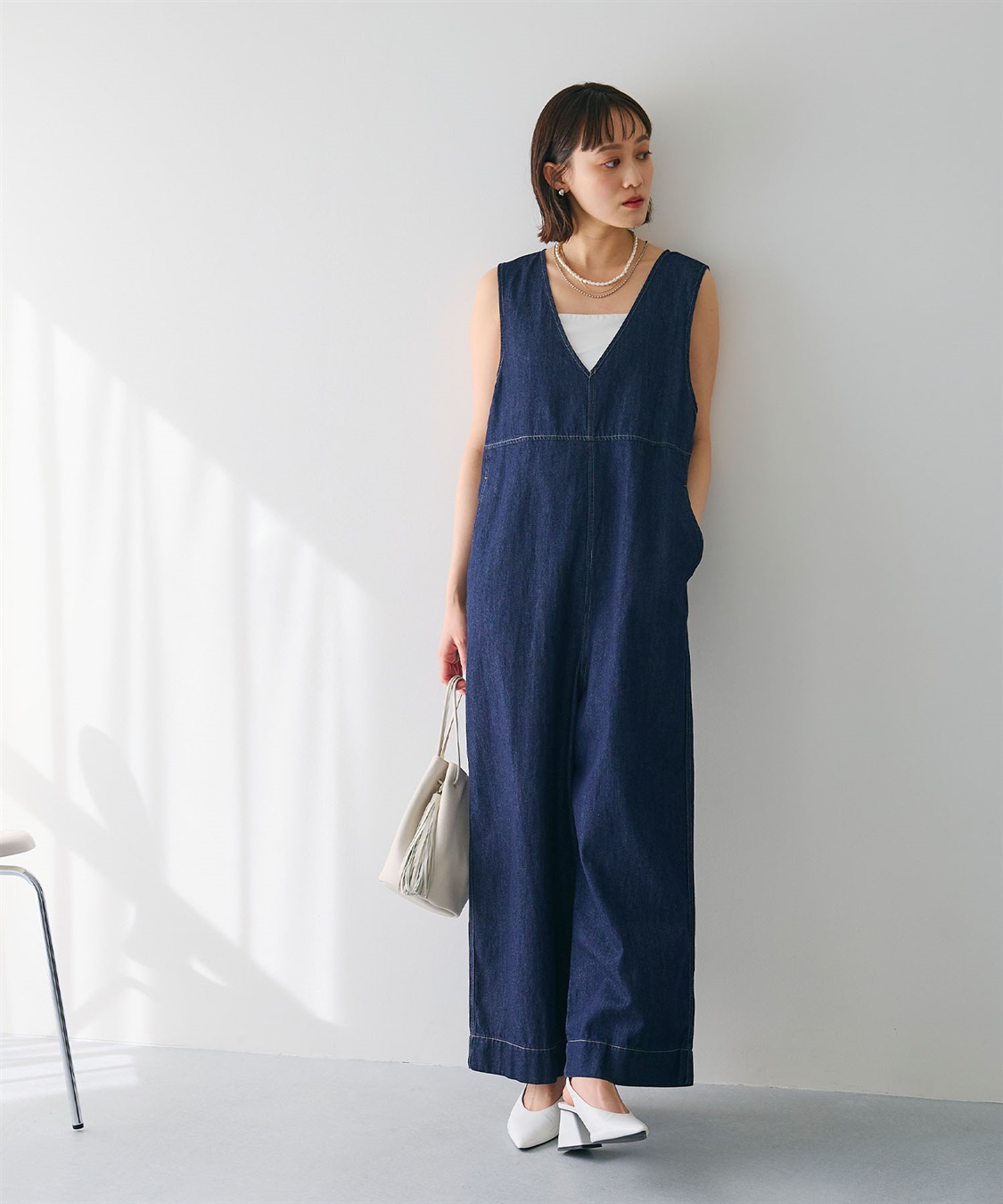 CROSS FUNCTION 《撥水》FRESH DENIM デニムルーズオールインワン_sub_16