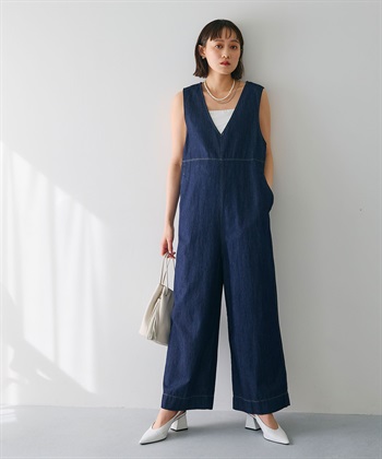 CROSS FUNCTION 《撥水》FRESH DENIM デニムルーズオールインワン_subthumb_18