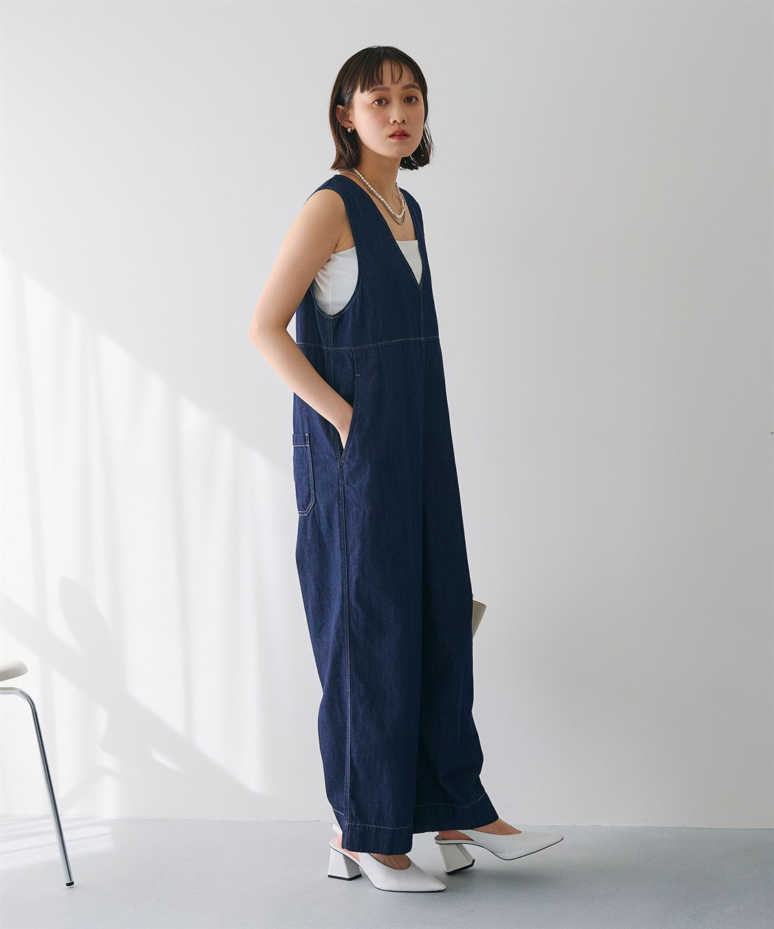 CROSS FUNCTION 《撥水》FRESH DENIM デニムルーズオールインワン_sub_19