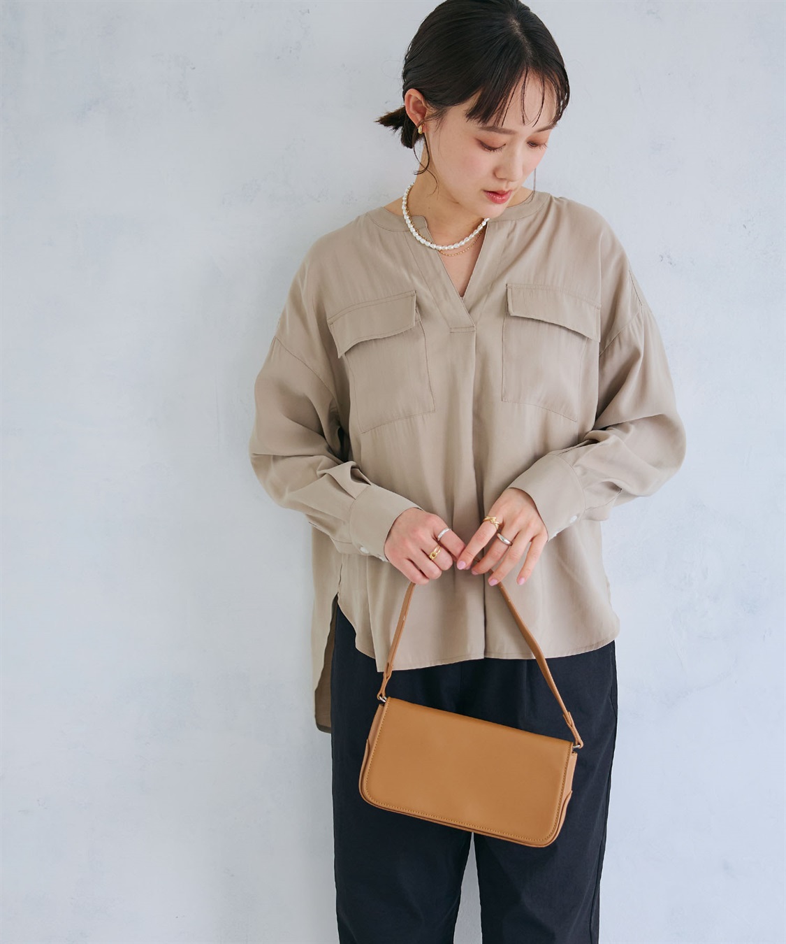CROSS FUNCTION 《接触冷感》サマ美え とろみワークディテールドレープシャツ_sub_14