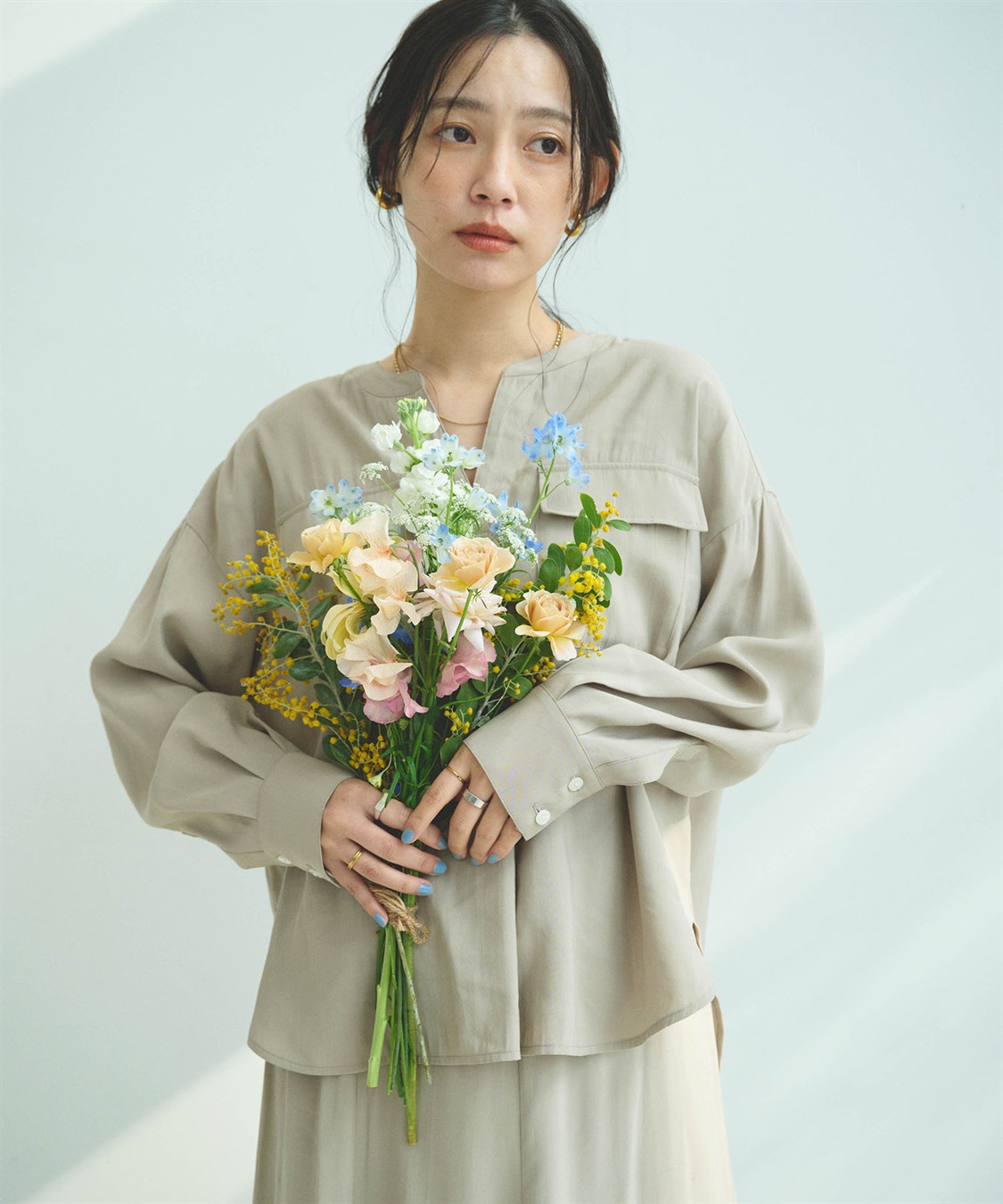 CROSS FUNCTION 《接触冷感》サマ美え とろみワークディテールドレープシャツ_sub_18