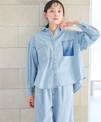 CROSS FUNCTION 《撥水》FRESH DENIM ポケットデザインデニムシャツ_subthumb_2