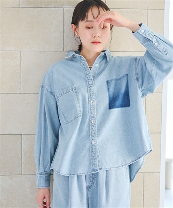 CROSS FUNCTION 《撥水》FRESH DENIM ポケットデザインデニムシャツ_subthumb_4
