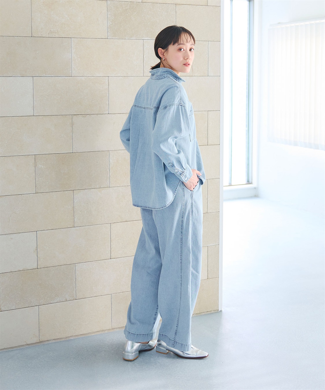 CROSS FUNCTION 《撥水》FRESH DENIM ポケットデザインデニムシャツ_sub_10