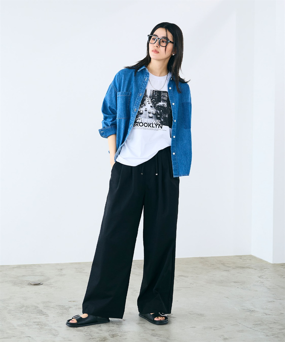 CROSS FUNCTION 《撥水》FRESH DENIM ポケットデザインデニムシャツ_sub_20