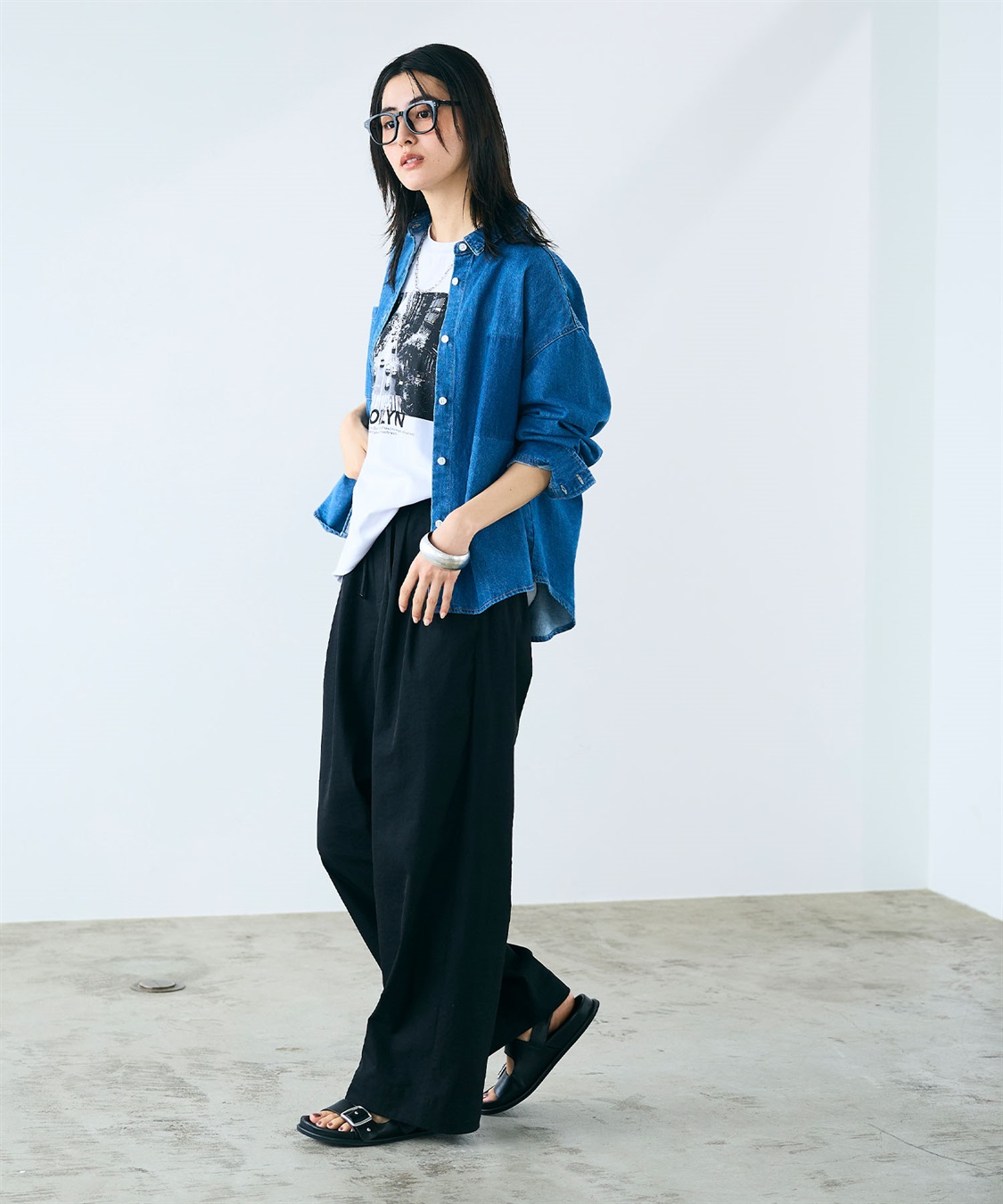 CROSS FUNCTION 《撥水》FRESH DENIM ポケットデザインデニムシャツ_sub_22