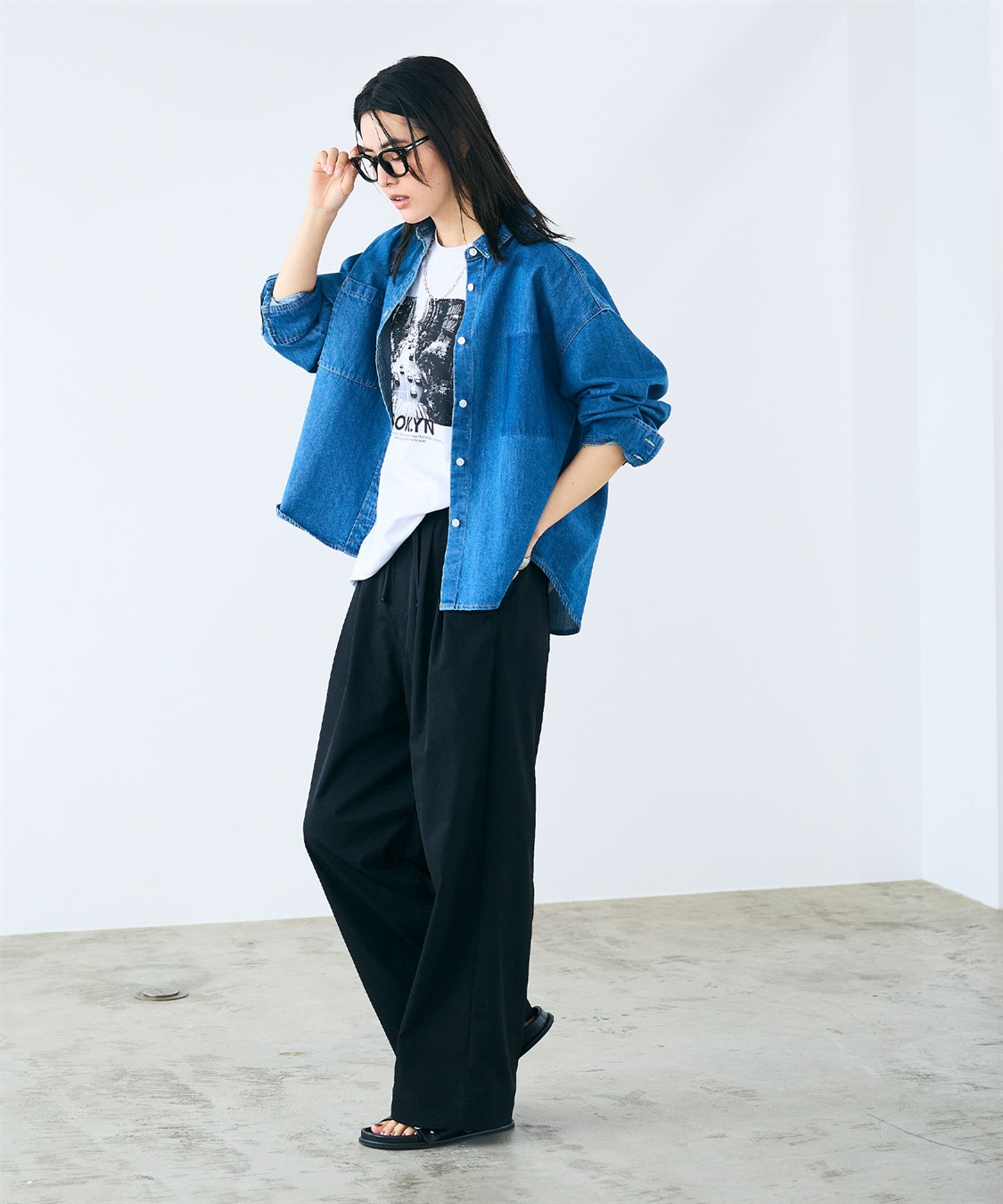 CROSS FUNCTION 《撥水》FRESH DENIM ポケットデザインデニムシャツ_sub_23