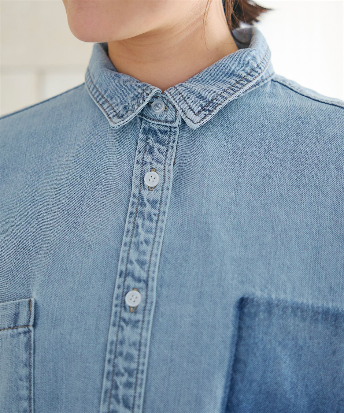 CROSS FUNCTION 《撥水》FRESH DENIM ポケットデザインデニムシャツ_sub_24