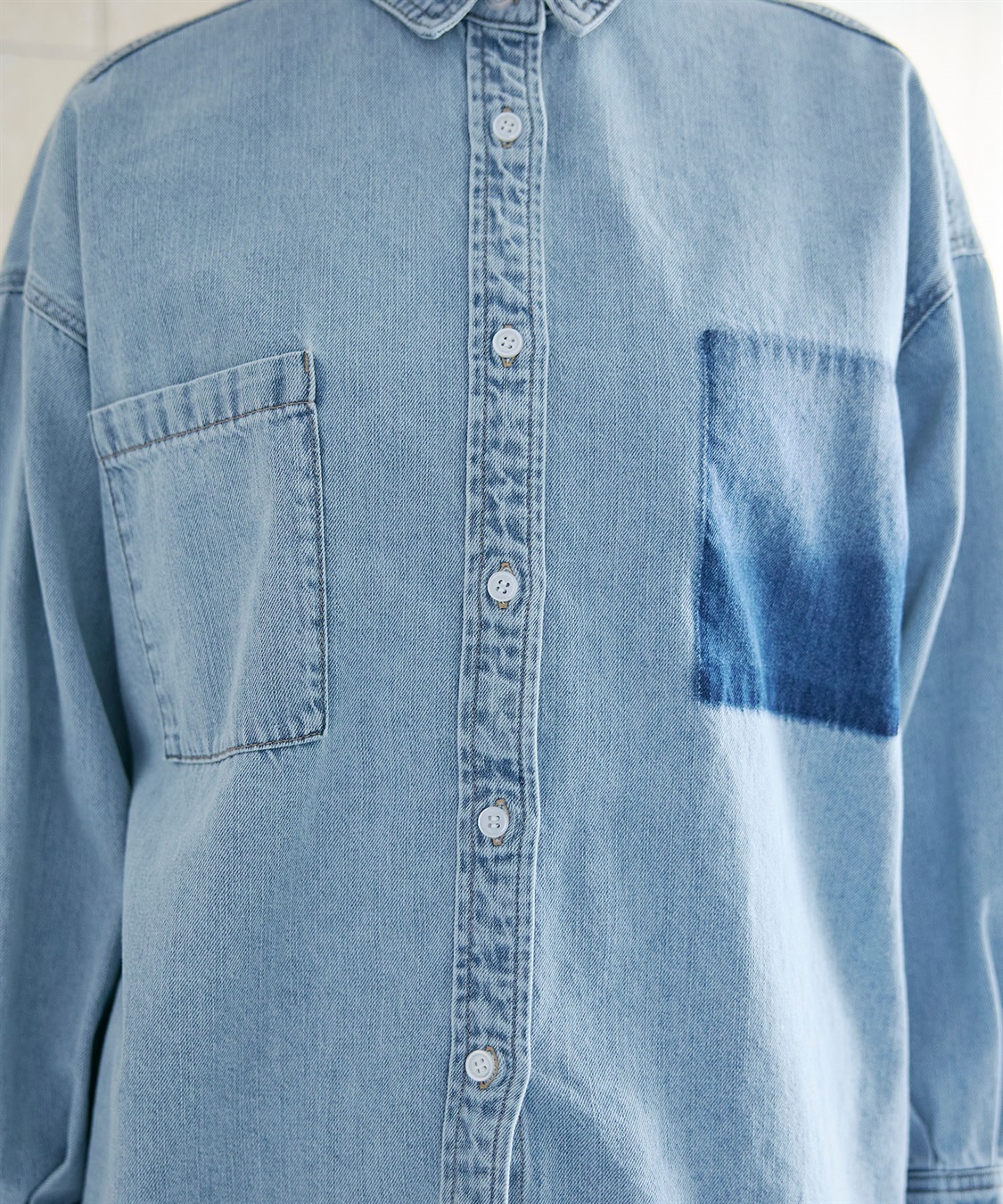 CROSS FUNCTION 《撥水》FRESH DENIM ポケットデザインデニムシャツ_sub_25