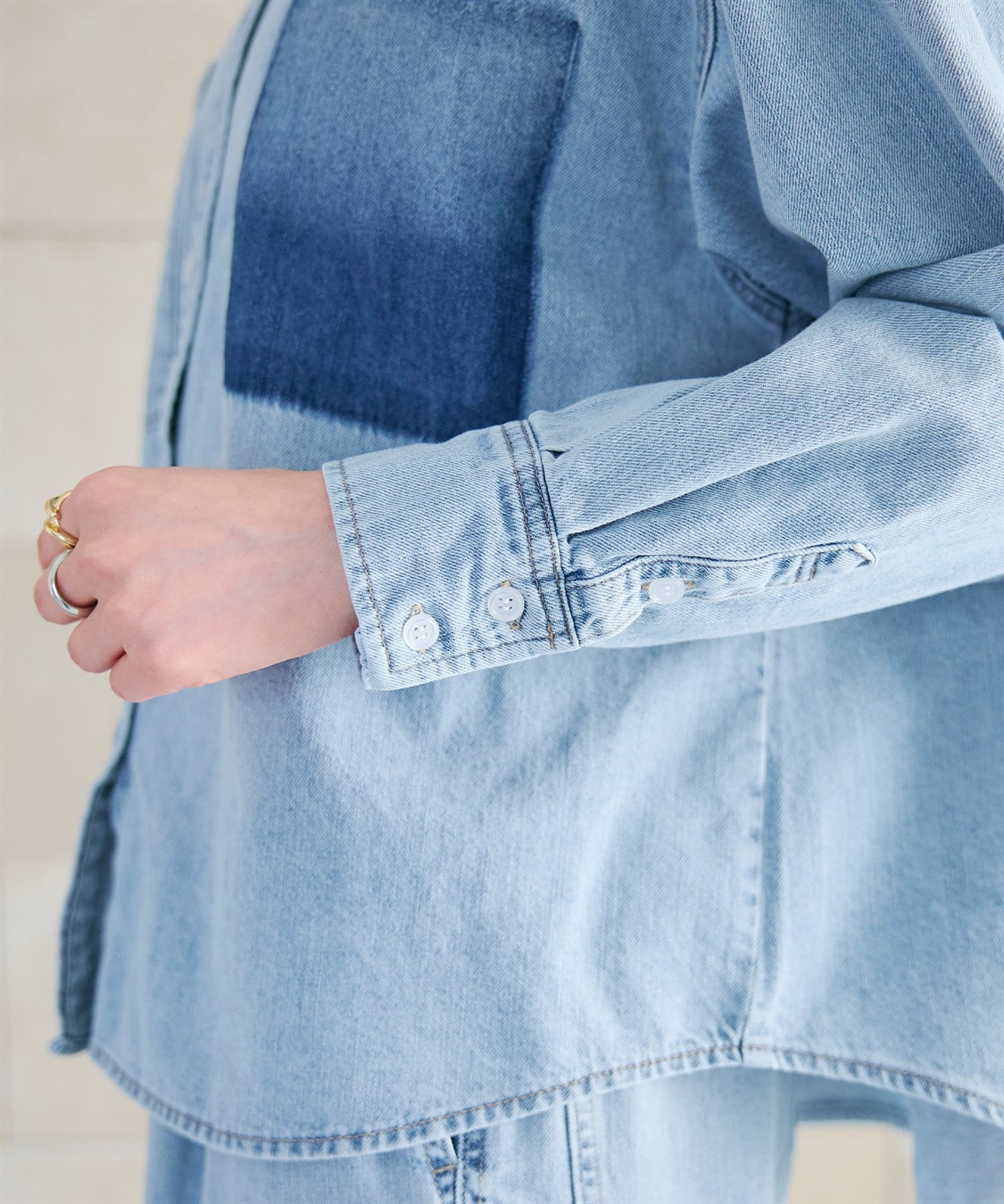 CROSS FUNCTION 《撥水》FRESH DENIM ポケットデザインデニムシャツ_sub_26