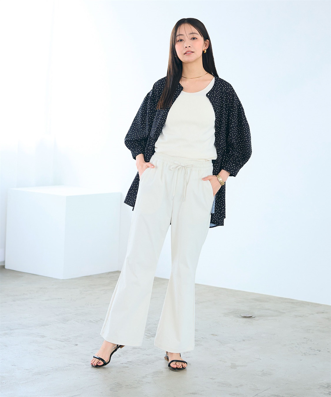 CROSS FUNCTION 《UV/吸水速乾》エブ楽 イージーセミフレアパンツ_sub_23