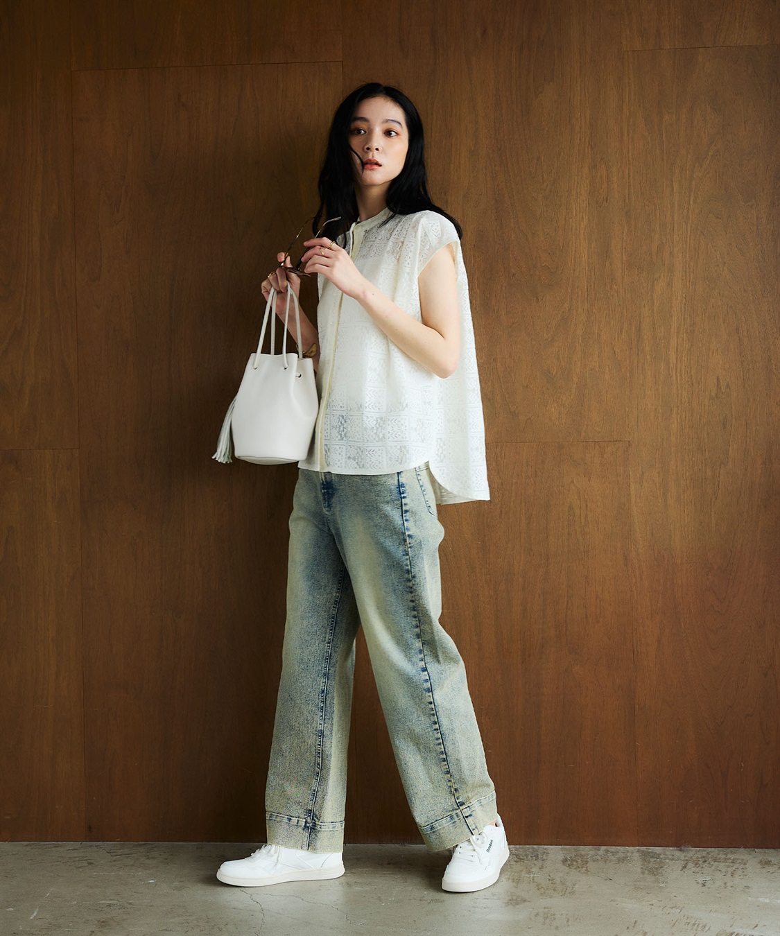 CROSS FUNCTION サマ美え レースフレンチスリーブブラウス_sub_4