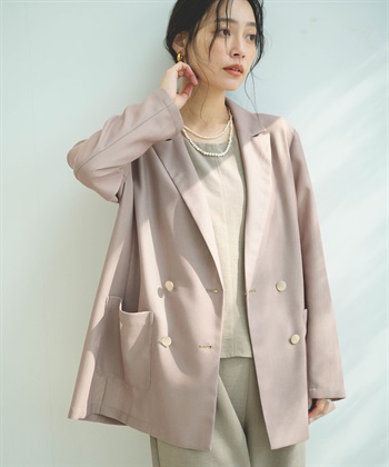 CROSS FUNCTION 《洗える》サマ美え 金釦メッシュテーラードダブルジャケット_subthumb_12