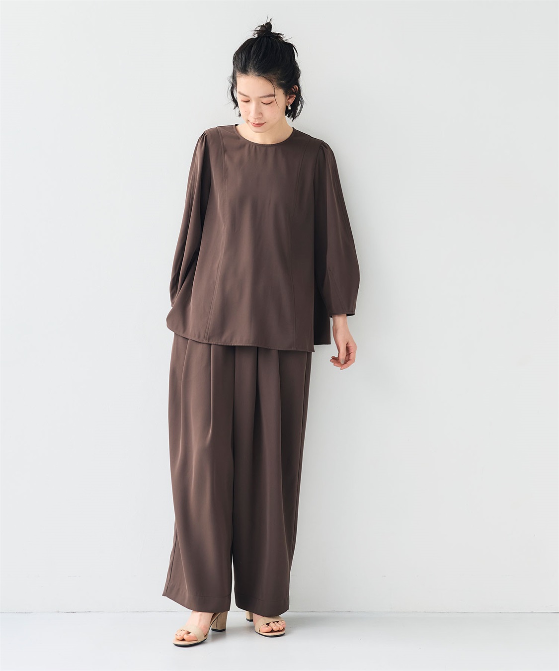 CROSS FUNCTION 《シワになりにくい》サマ美え バックサテンツイルワイドイージーパンツ_sub_10